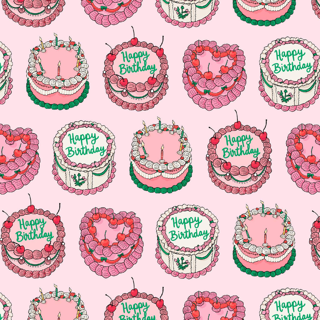 Wrapping Paper | Vintage Birthday Cakes - Mockingbird on Broad