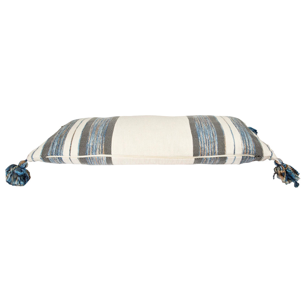 36" x 16" Striped Lumbar Pillow with Tassels - Mockingbird on Broad