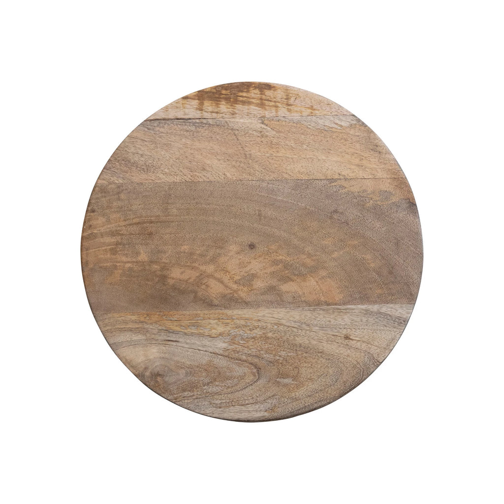 Carved Mango Wood Table/Stool, Natural - Mockingbird on Broad