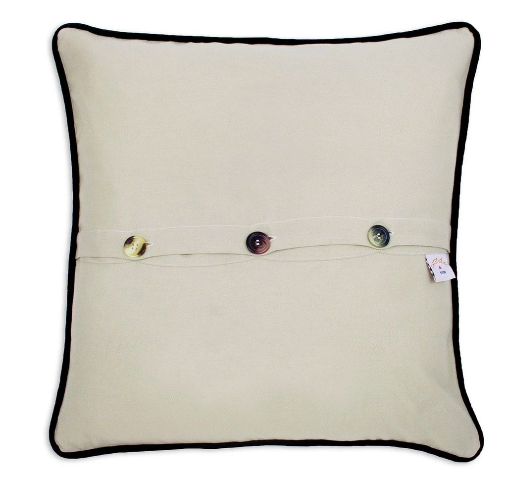 catstudio - Wisconsin Pillow - Capturing the essence of a place, each of our geography collection pillows is EMBROIDERED by HAND on 100% organic cotton.