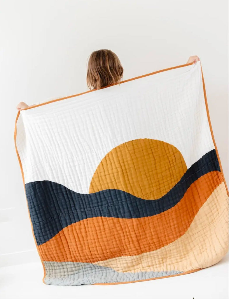 Throw Blanket - Sunset Quilt - Mockingbird on Broad