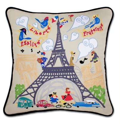 catstudio Eiffel Tower Throw Pillow - Mockingbird on Broad
Handmade, hand embroidered. each item take a week to complete
