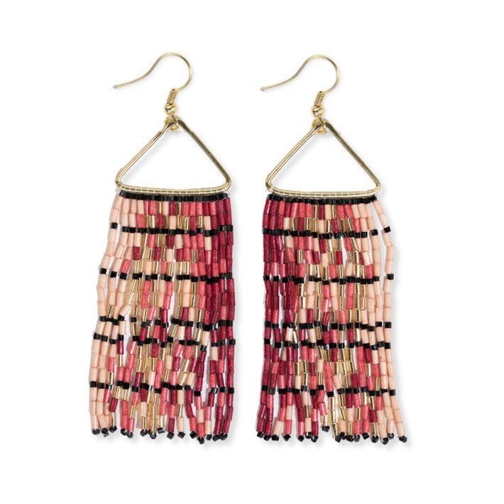 INK + ALLOY EARRING - Patricia Luxe Bead Gradient Fringe Pink & Gold - Mockingbird on Broad