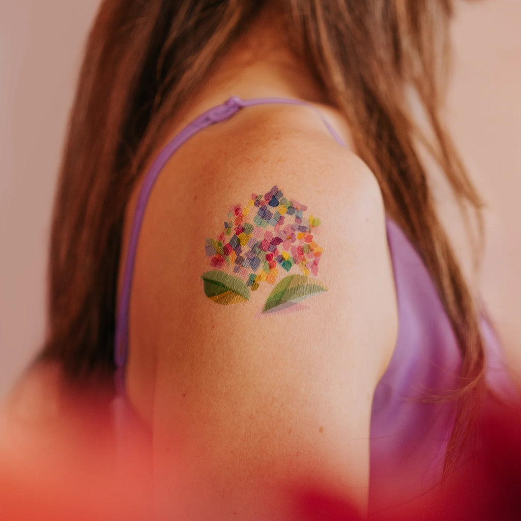 Tattly Temporary Tattoo - Hydrangea - Mockingbird on Broad