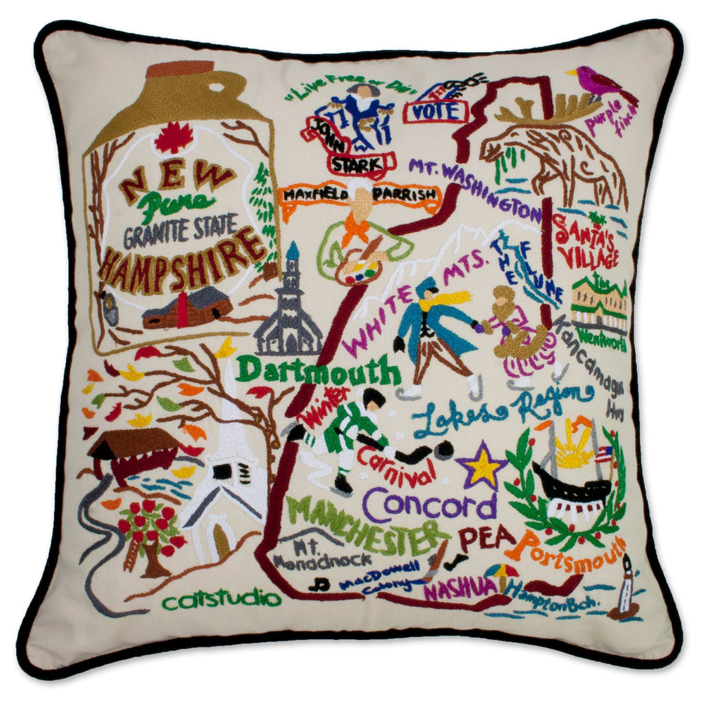 catstudio - New Hampshire Pillow - Mockingbird on Broad
Capturing the essence of a place, each of our geography collection pillows is EMBROIDERED by HAND on 100% organic cotton.