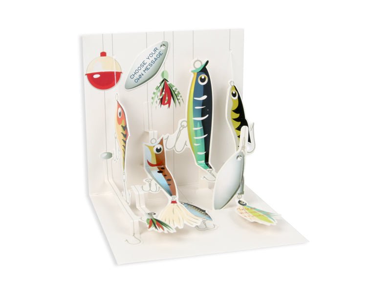 Pop Up Card - Father's Day - Fishing Lures - Mockingbird on Broad