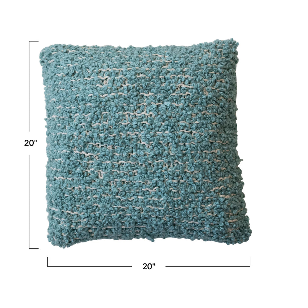 20" Square Woven Cotton Blend Bouclé Pillow - Mockingbird on Broad