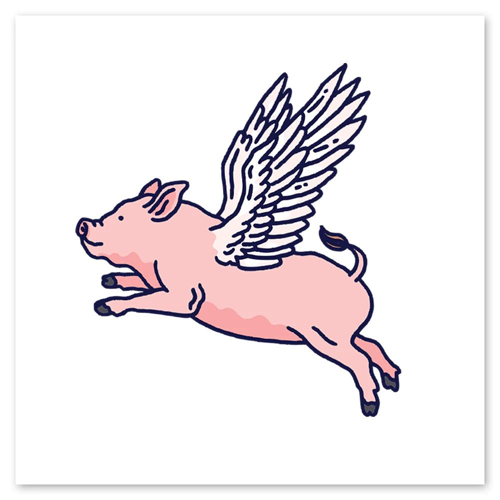 Tattly Temporary Tattoo - Flying Pig - Mockingbird on Broad