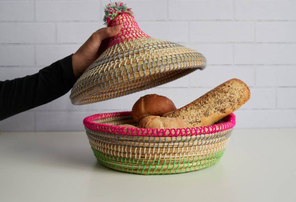 Moroccan Bread Basket with Domed Lid - Mockingbird on Broad