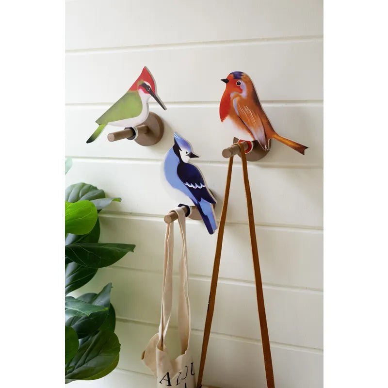 Wooden Birds On Perches - Mockingbird on Broad