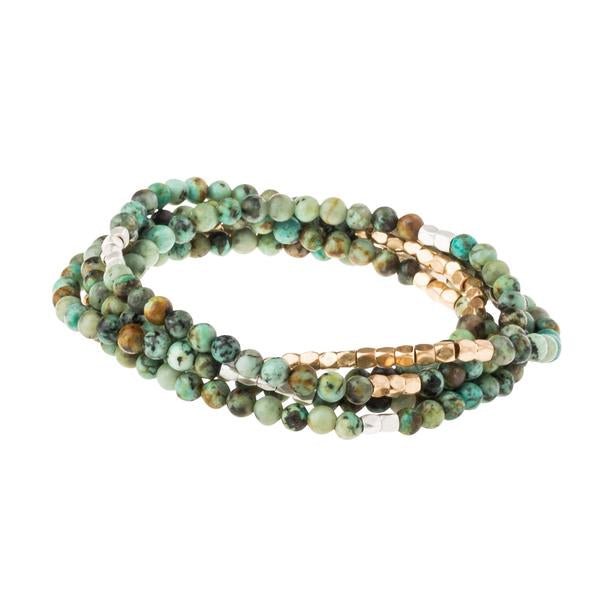 Stone Wrap Bracelet/Necklace - African Turquoise - Mockingbird on Broad