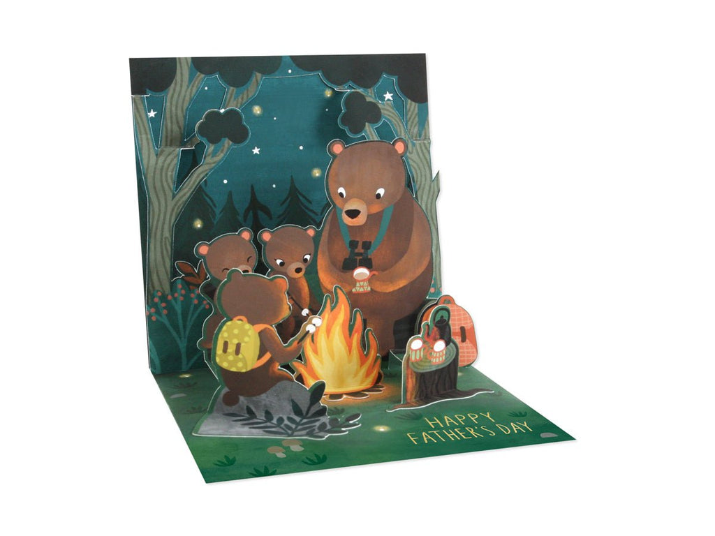 Pop Up Card - Father's Day - Camping Bears - Mockingbird on Broad