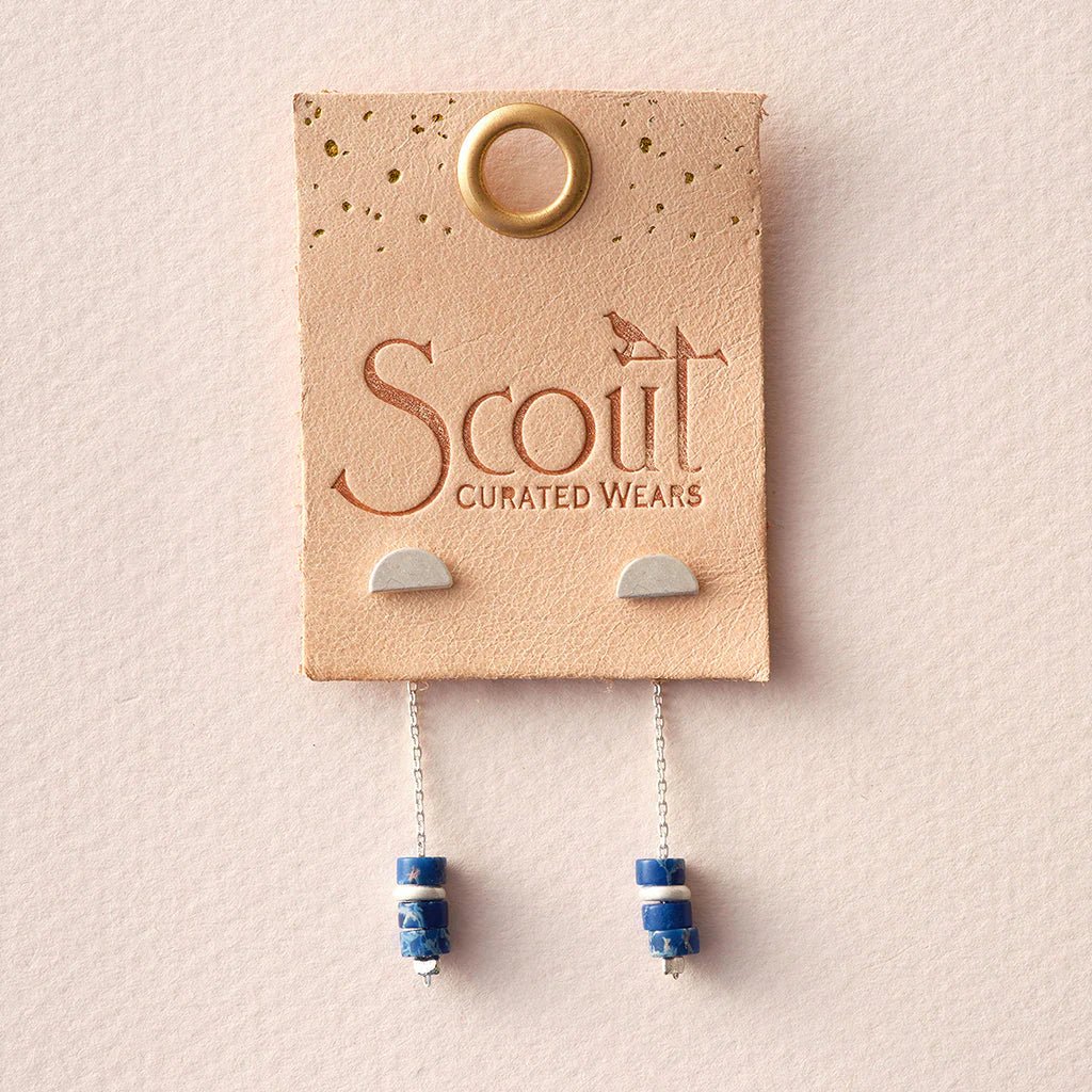 Stone Meteor Thread Earring - Lapis/Silver - Mockingbird on Broad