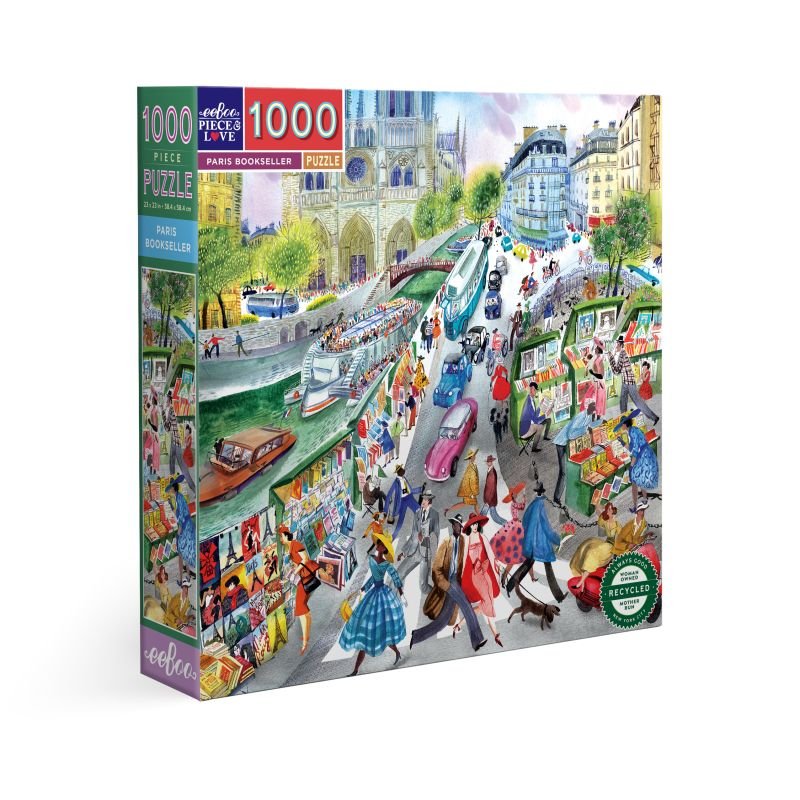 eeboo Puzzle - Paris BookSeller - 1000 Piece - Mockingbird on Broad