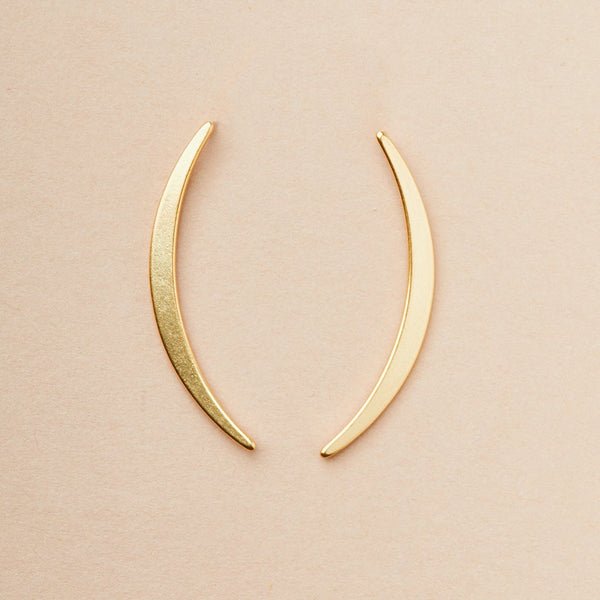 Refined Earring Collection | Gibbous Slice Stud | Gold or Silver - Mockingbird on Broad