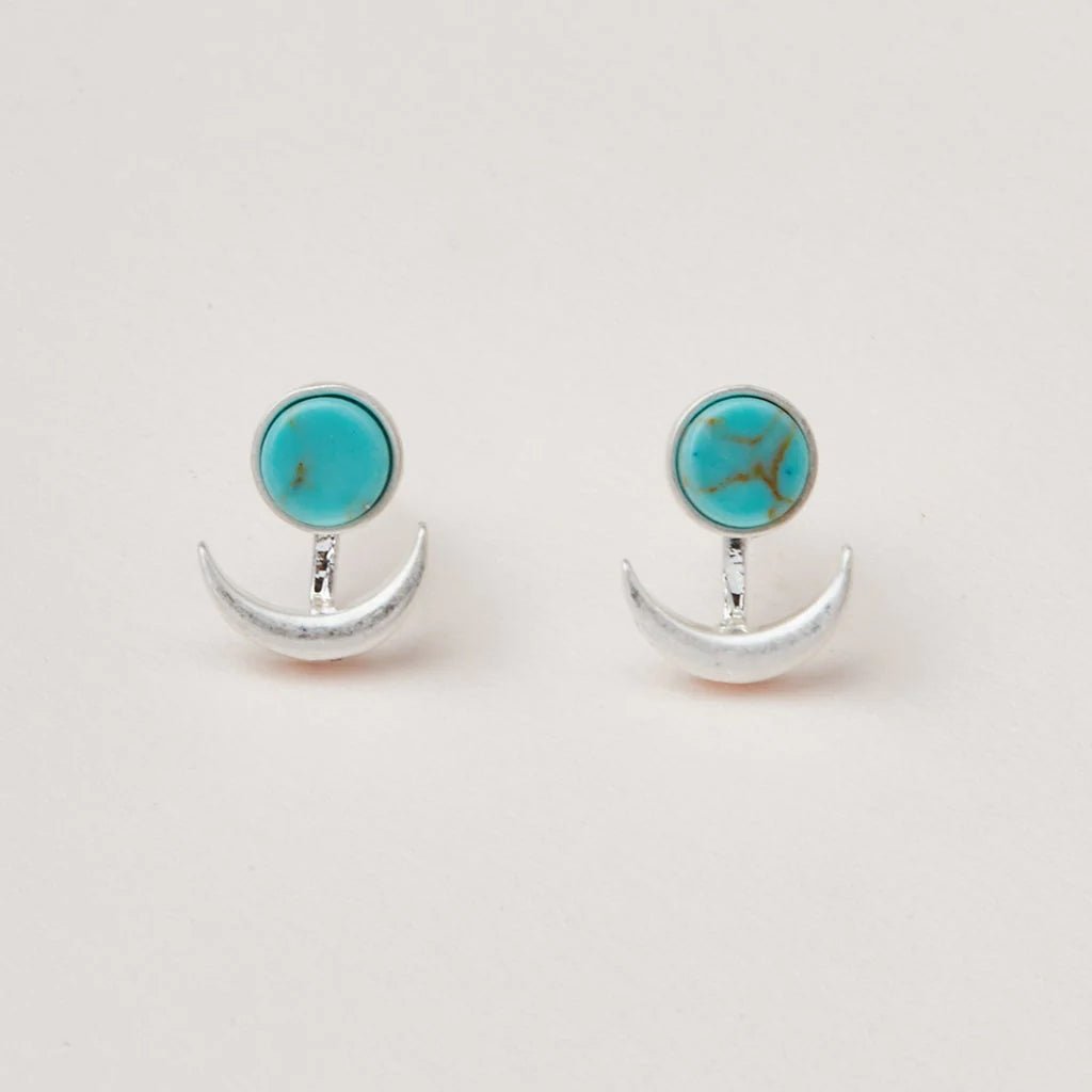 Scout Stone Moon Phase Earrings - Turquoise - Mockingbird on Broad