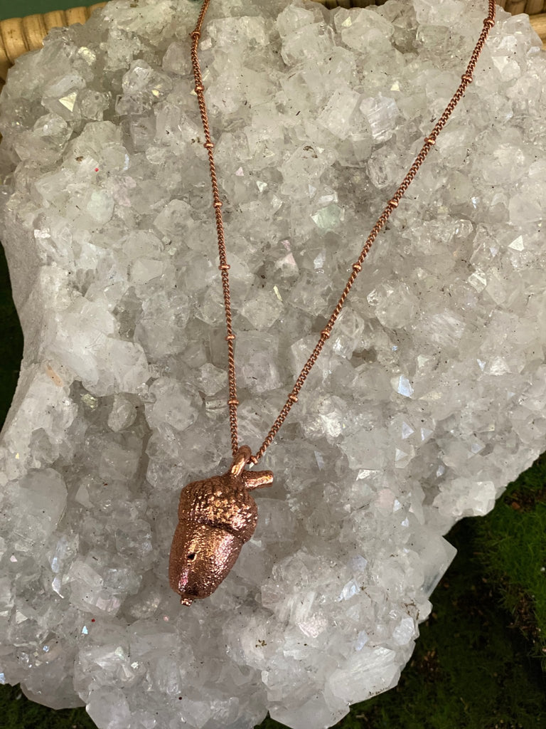 Real Copper Acorn Necklace - Mockingbird on Broad