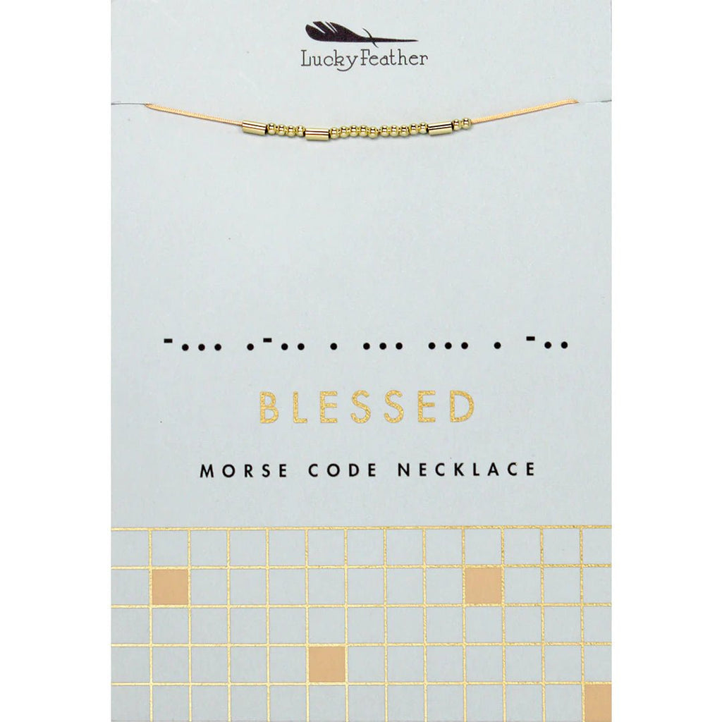 Morse Code Necklace - Blessed - Mockingbird on Broad