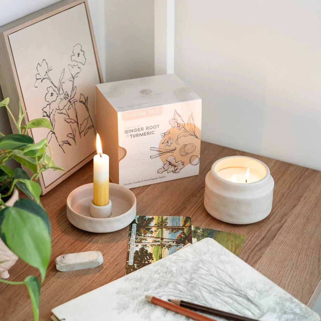 Mindful Moments Candle Set - Ginger Root & Turmeric - Mockingbird on Broad