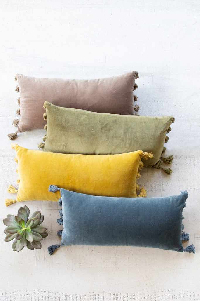 Velvet Lumbar Pillows - Mockingbird on Broad