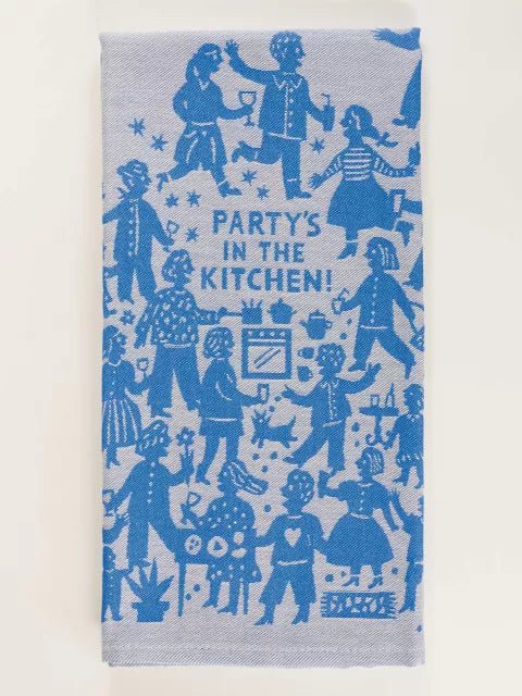 Woven Dish Towel -PARTY'S IN THE KITCHEN - Mockingbird on Broad