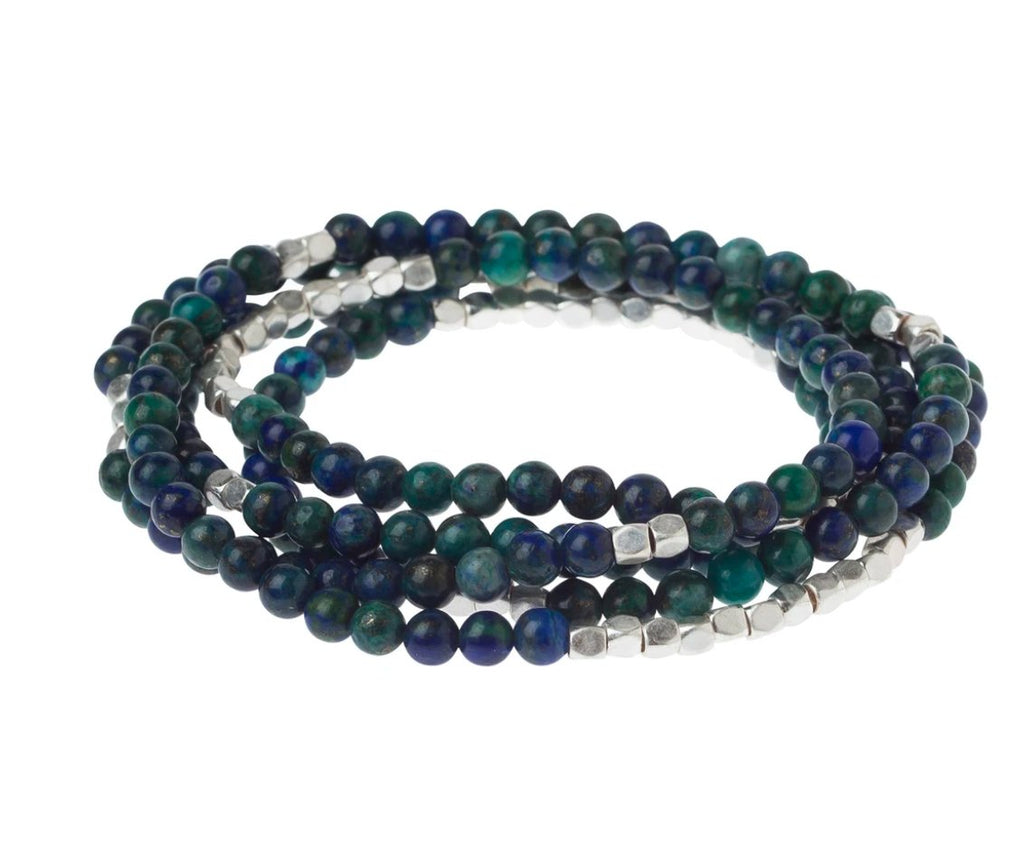 Stone Wrap Bracelet/Necklace | Azurite - Mockingbird on Broad