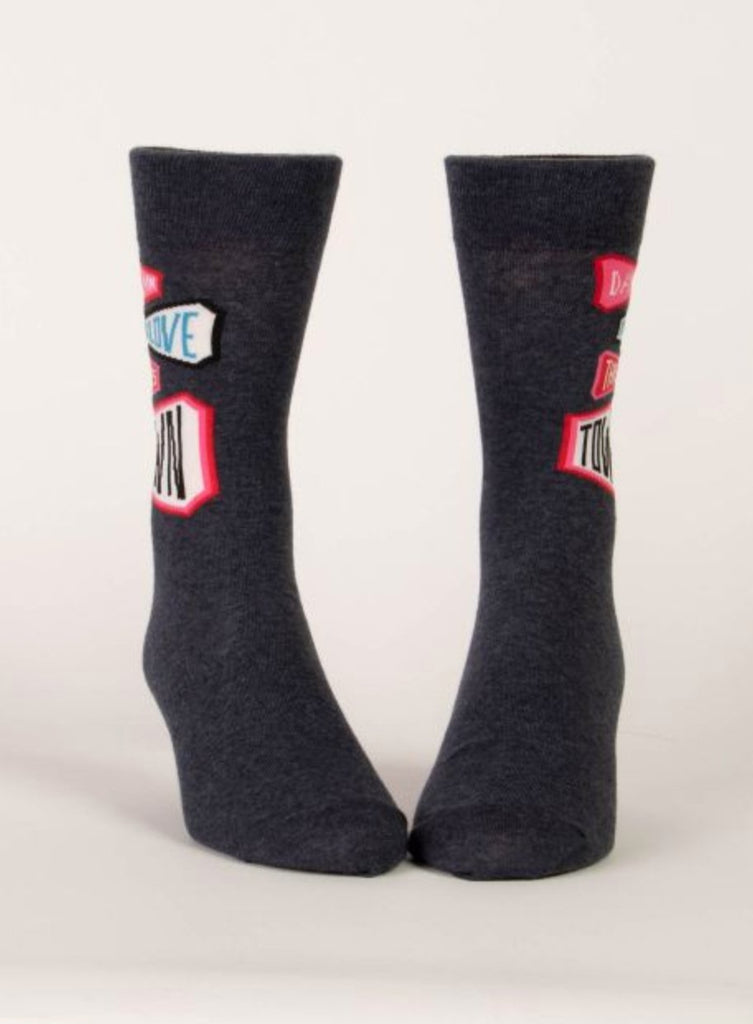 Men's Crew Socks - I Love This Town - Mockingbird on Broad