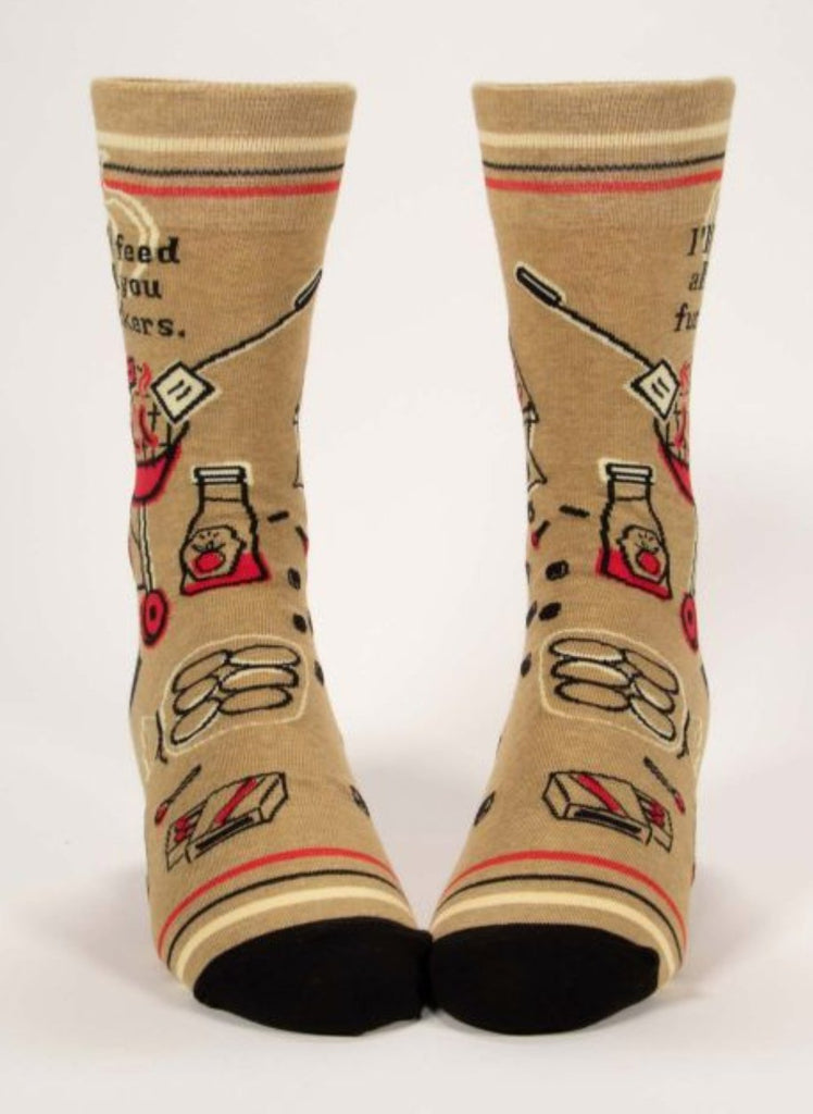 Men's Crew Socks - I'll Feed All You Fuckers - Mockingbird on Broad