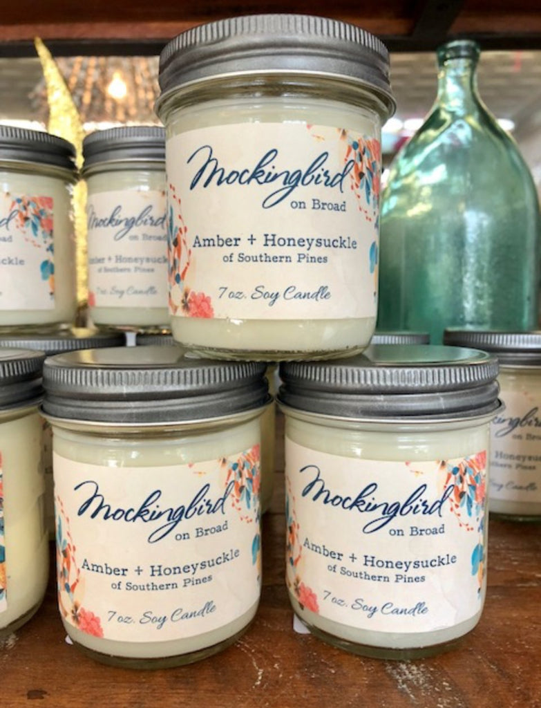 Candle - Amber & Honeysuckle of Southern Pines - Mockingbird on Broad