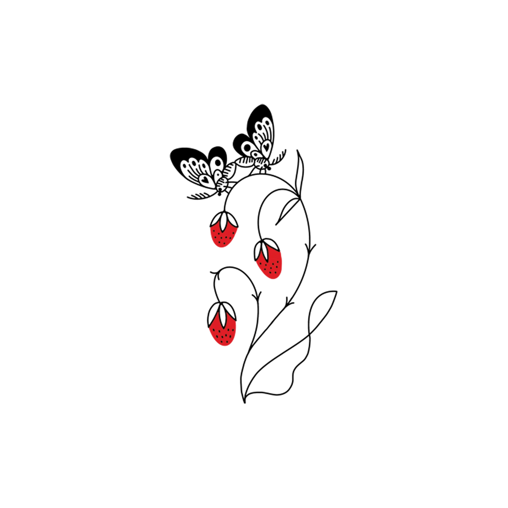 Tattly Temporary Tattoo - Strawberry Branch - Mockingbird on Broad
