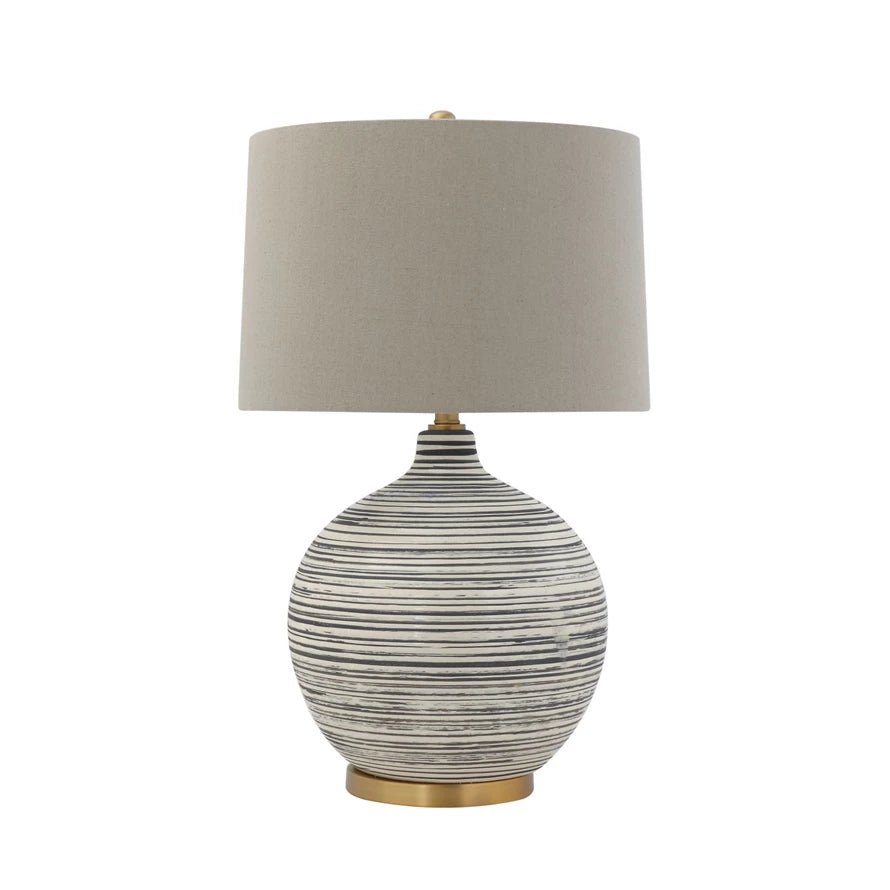 Textured Table Lamp with Linen Shade - Mockingbird on Broad