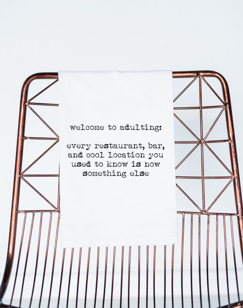 Tea Towel | Welcome to Adulting: Every Restaraunt - Mockingbird on Broad
