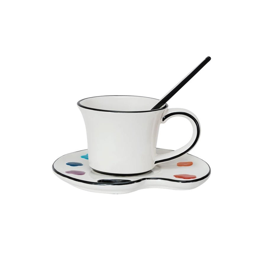 Artist Palette Teacup Set - Mockingbird on Broad