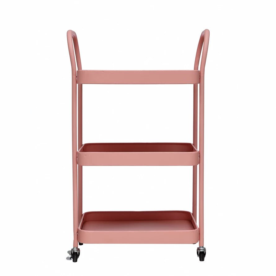 Pink Metal 3-Tier Bar Cart - Mockingbird on Broad
