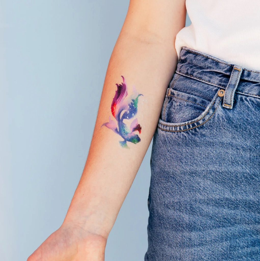 Tattly Temporary Tattoo - Betta Fish - Mockingbird on Broad