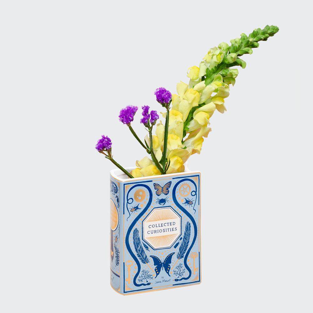 Bibliophile Ceramic Vase: Collected Curiosities illustrated by Jane Mount - Mockingbird on Broad