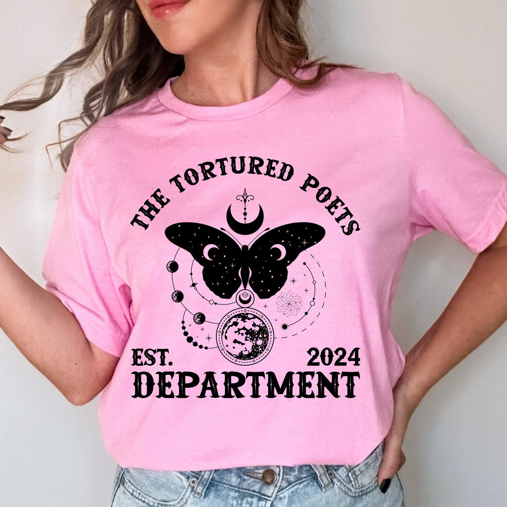 Butterfly Tortured Poets Graphic Tee - Pink - Mockingbird on Broad