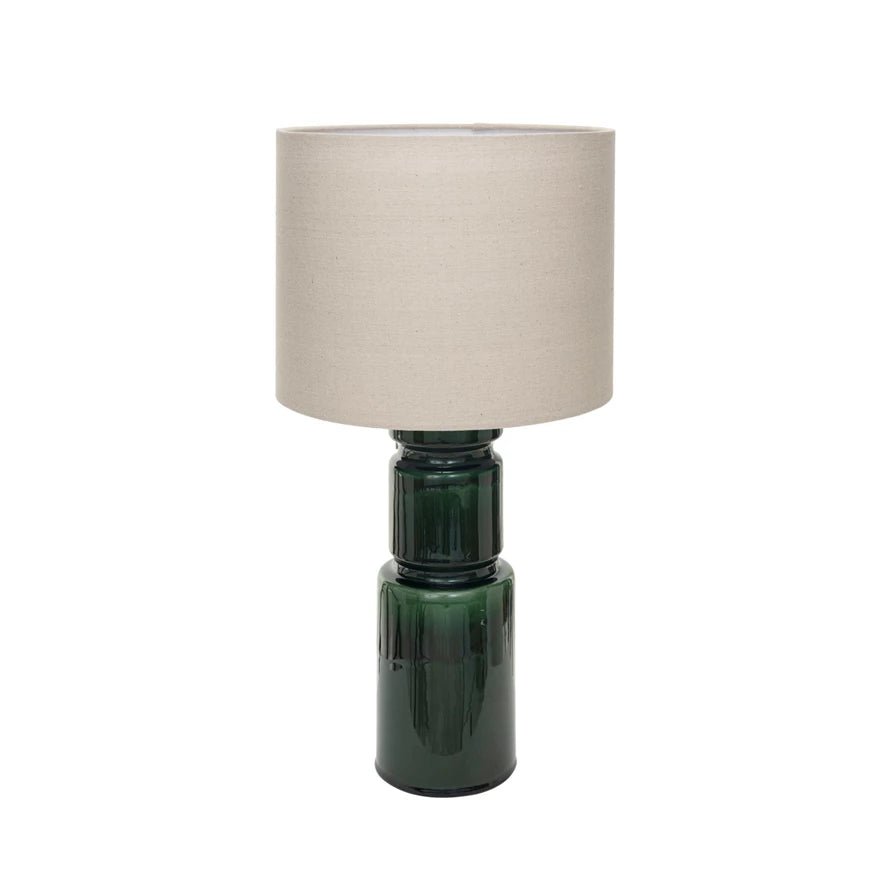 Ceramic Table Lamp w/ Linen Shade & Inline Switch - Mockingbird on Broad