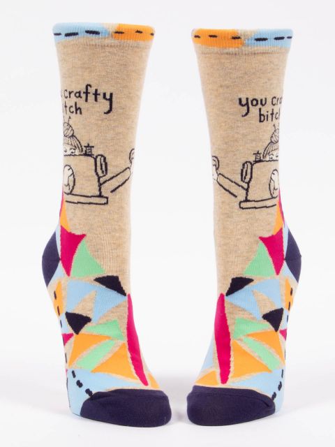 Crew Socks - You Crafty Bitch - Mockingbird on Broad