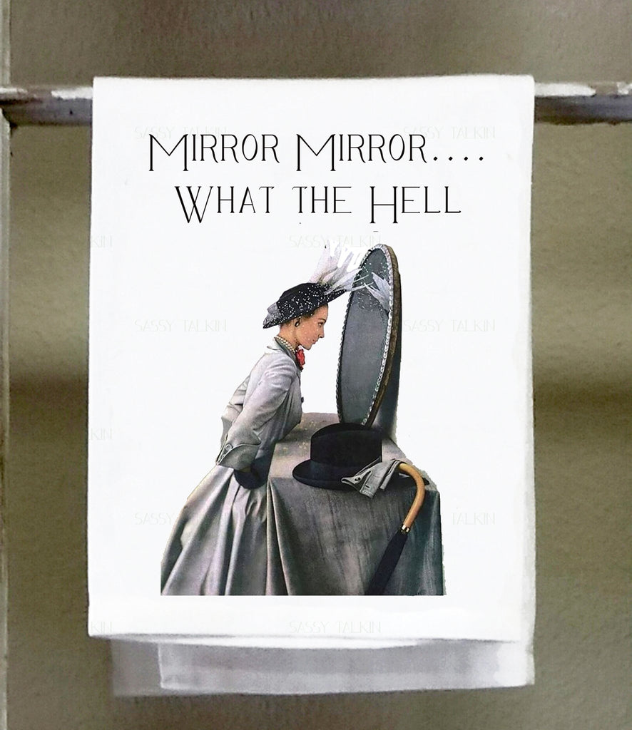 Tea Towel - Mirror Mirror What the Hell - Mockingbird on Broad