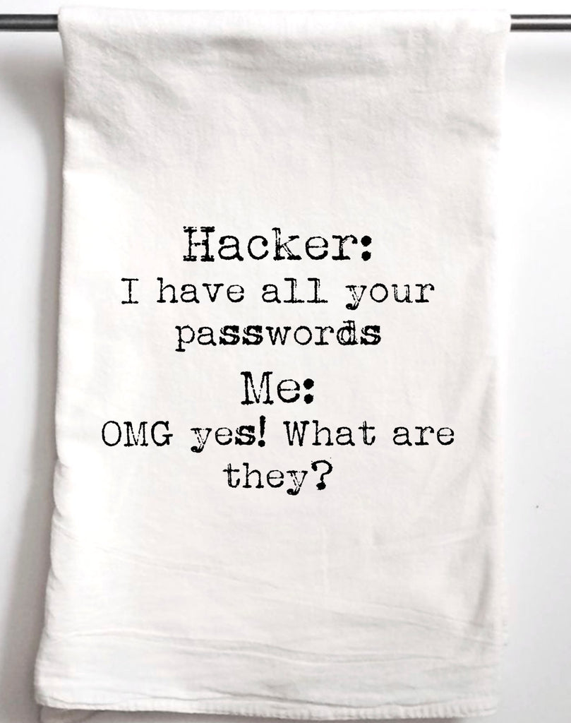 Tea Towel Hacker + Password - Mockingbird on Broad