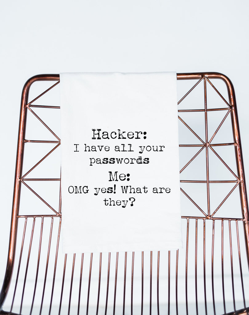 Tea Towel Hacker + Password - Mockingbird on Broad