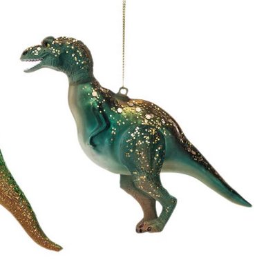 Dinosaur w. Tree/Present & Glitter Ornament, 4 Styles - Mockingbird on Broad