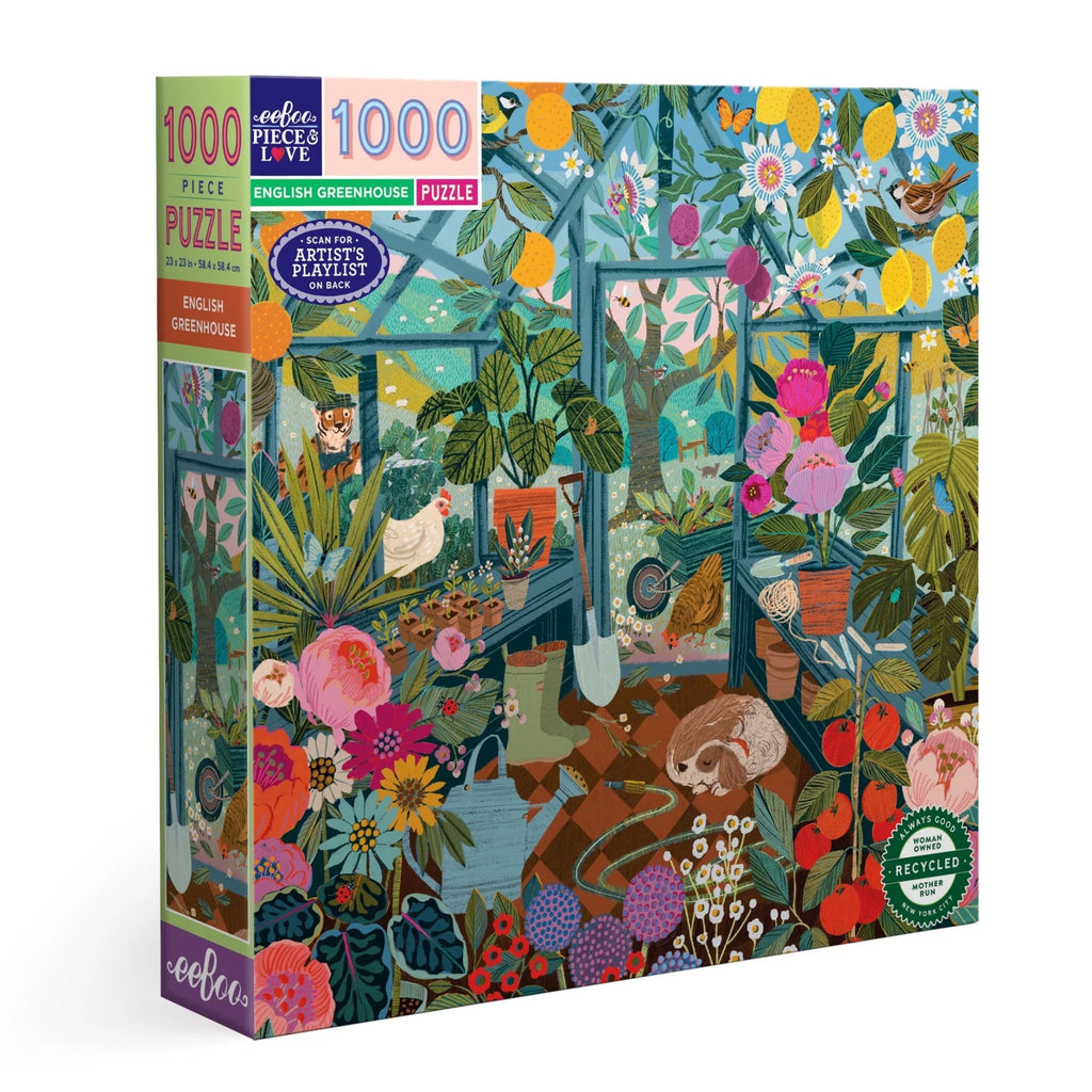 eeboo Puzzle - English Greenhouse 1000 Piece Puzzle - Mockingbird on Broad