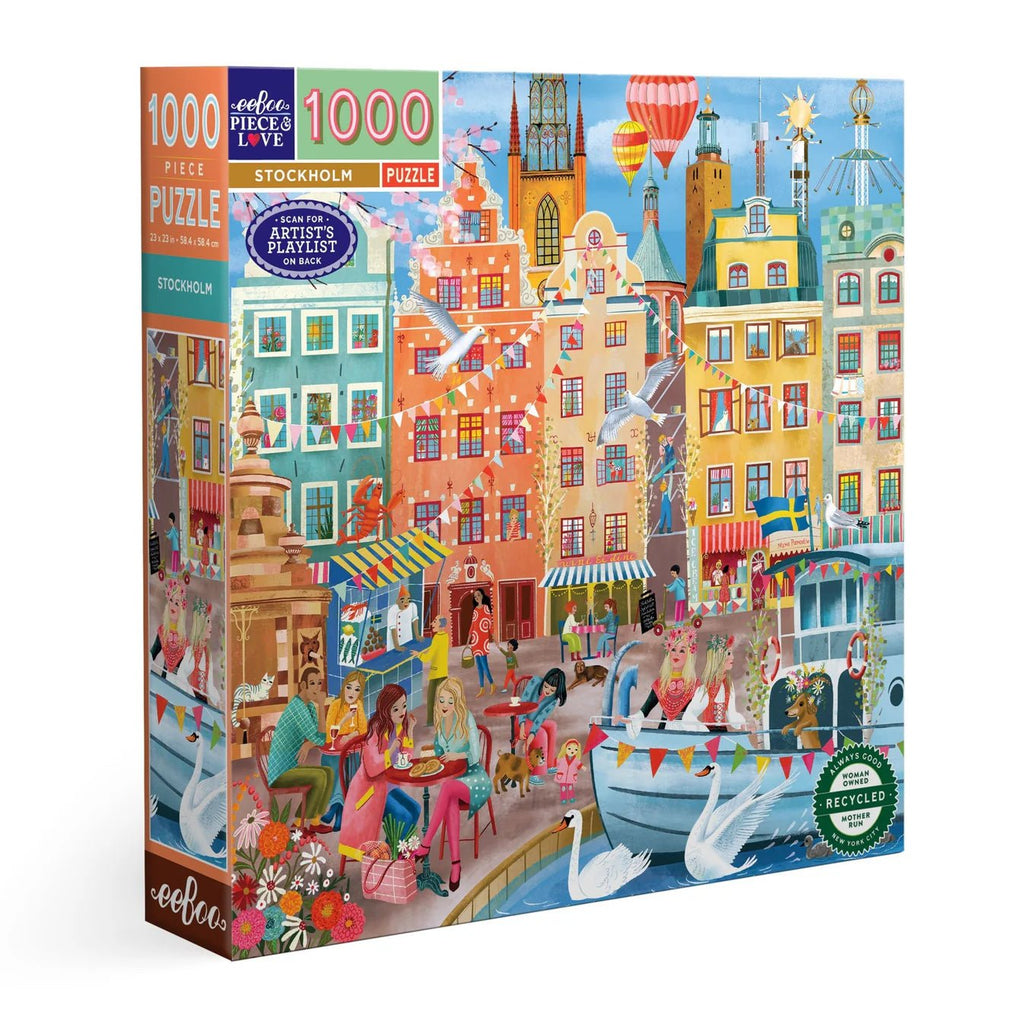 eeboo Puzzle - Stockholm - 1000 Piece - Mockingbird on Broad