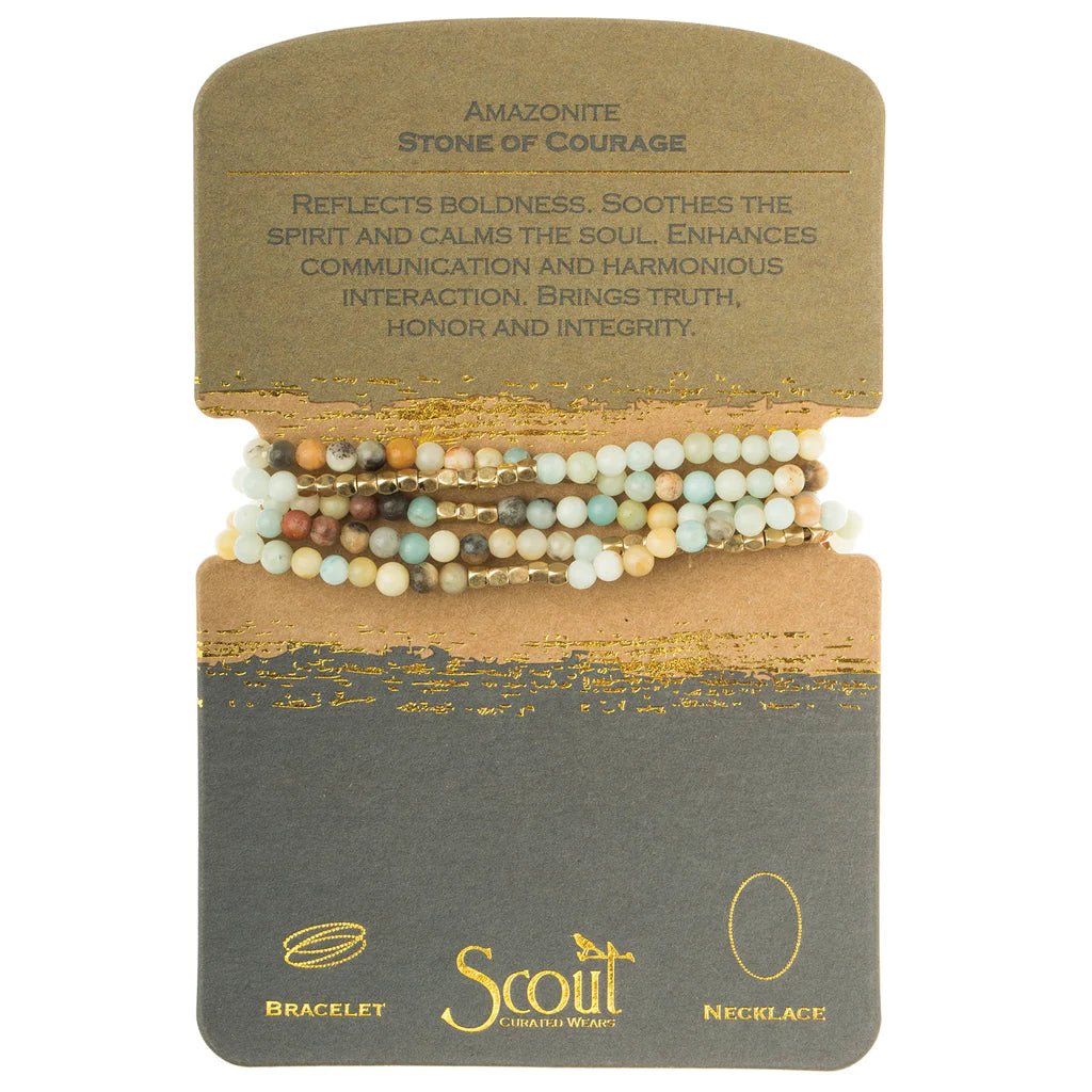 Stone Wrap Bracelet/Necklace - Amazonite - Mockingbird on Broad