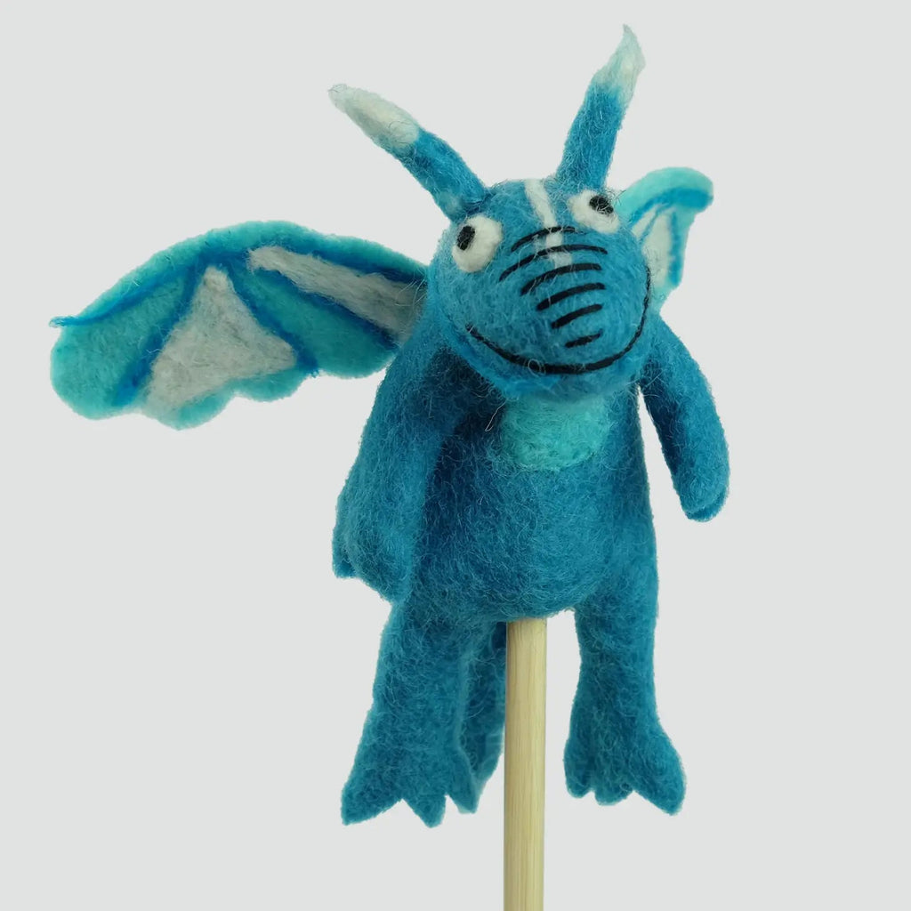 Felt Finger Puppet - Blue Dragon - Mockingbird on Broad