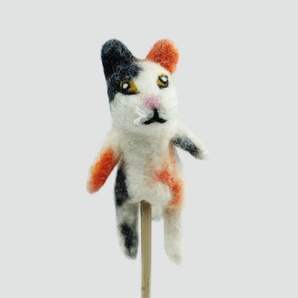 Felt Finger Puppet - Calico Cat - Mockingbird on Broad