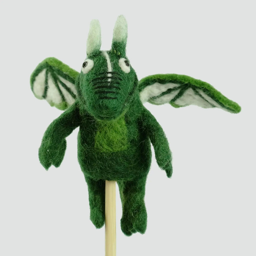 Felt Finger Puppet - Green Dragon - Mockingbird on Broad