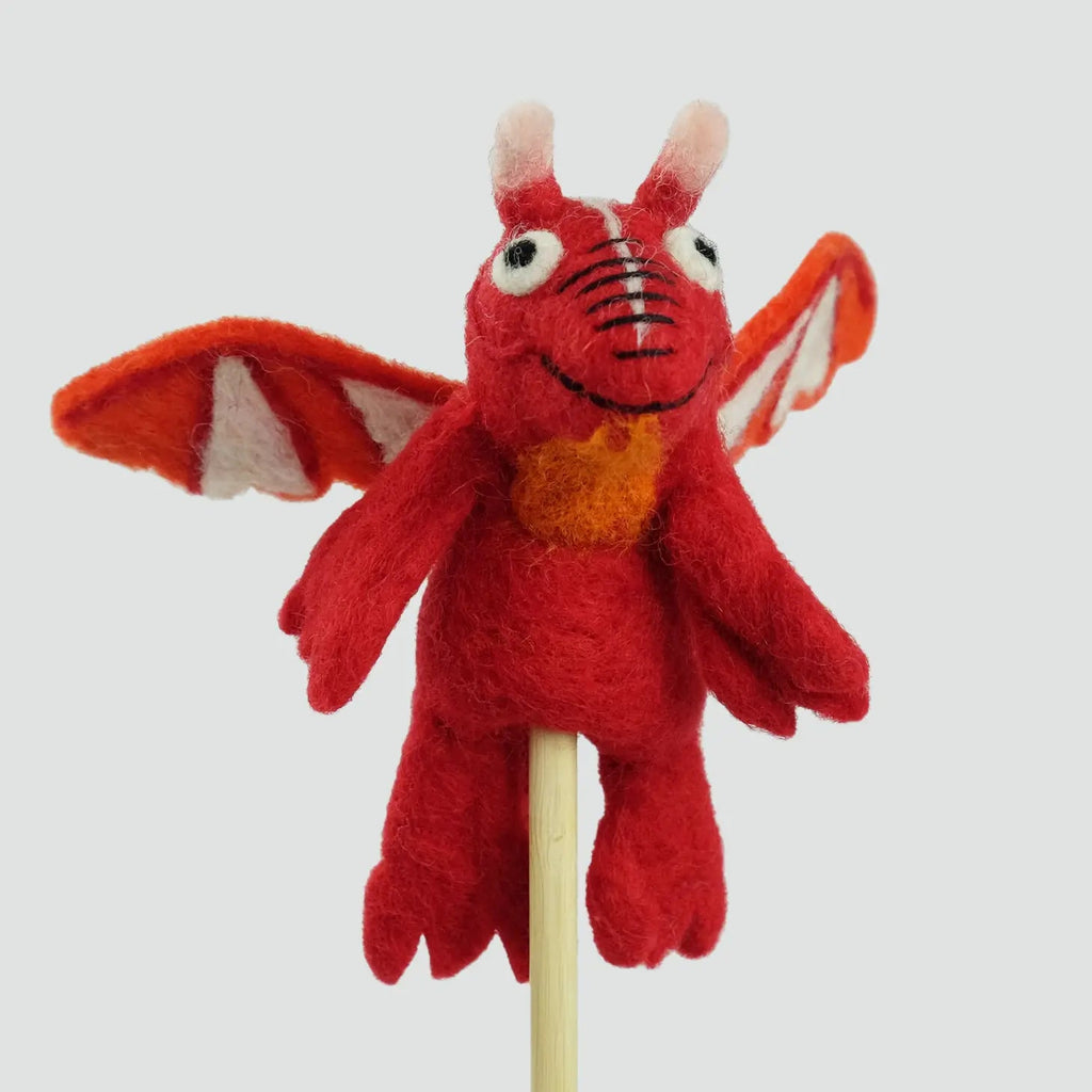 Felt Finger Puppet - Red Dragon - Mockingbird on Broad